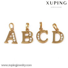 32399 Оптовая xuping ювелирные изделия английская буква кулон, 26 алфавита позолоченные